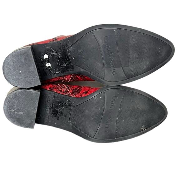 FRANCO SARTO Bette2‎ Red Wine Snake Leather Embossed Boots Women's Size 6.5 - Picture 9 of 9